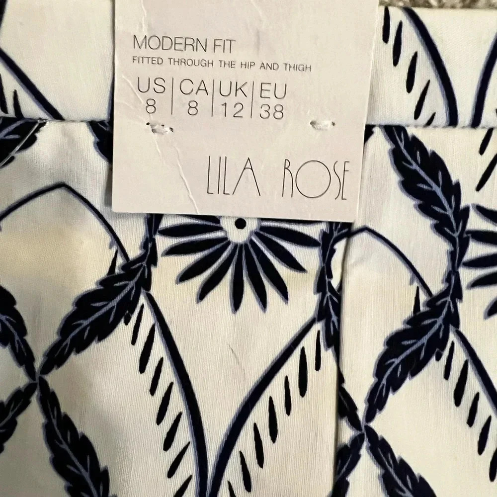 Lila Rose Modern Fit Straight Skirt Blue Floral Patterned Women's 8 NWT - Picture 5 of 5